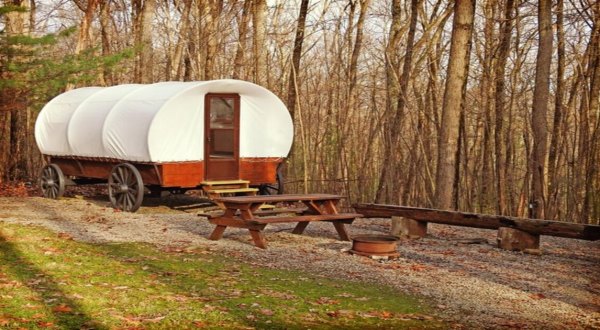 Channel Your Inner Pioneer When You Spend The Night At This Covered Wagon Campground In Sigel, Pennsylvania