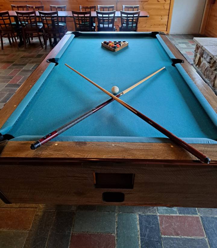 pool table at smoking barrels