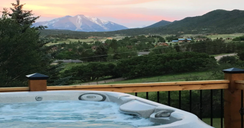 You'll Never Forget Your Stay At This Charming Vacation Rental Home In Colorado With Its Very Own Hot Tub & Great Views