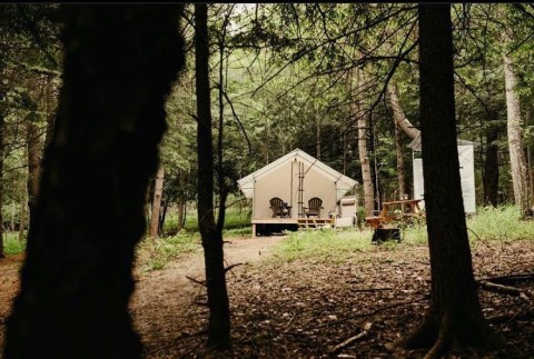 Enjoy A Wooded Glamping Adventure Under The Trees In The Catskills