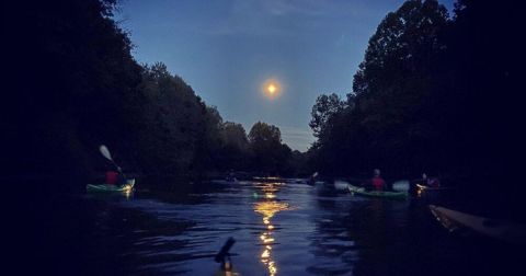 Try The Ultimate Nighttime Adventure With A Night Paddle At Frog Hollow Outdoors In North Carolina