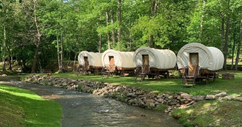 Channel Your Inner Pioneer When You Spend The Night At This Covered Wagon Resort In Robbinsville, North Carolina