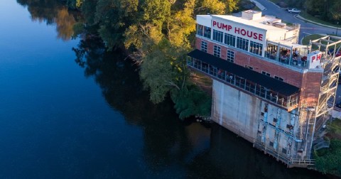 Enjoy An Upscale Dinner With A View At The Pump House, A 5-Story Riverside Restaurant In South Carolina