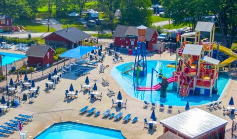 The Most Epic Resort Campground In New Is An Outdoor Playground With A Lazy River, Water Playground, Mini Golf Course And More