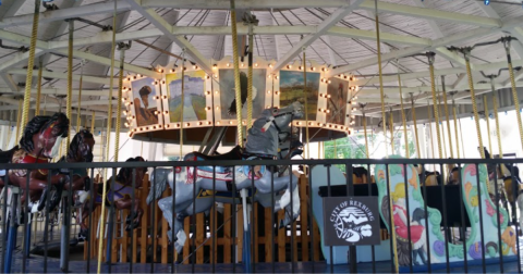 This Wooden Carousel Was Once Damaged, Dismantled, And Fully Restored In Idaho