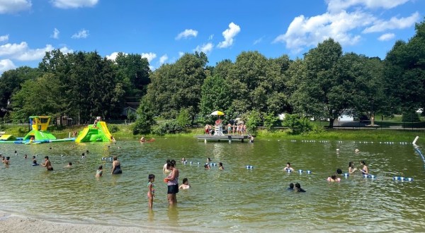 This Hidden Lake With An Inflatable Waterpark In New Jersey Is A Stellar Summer Adventure