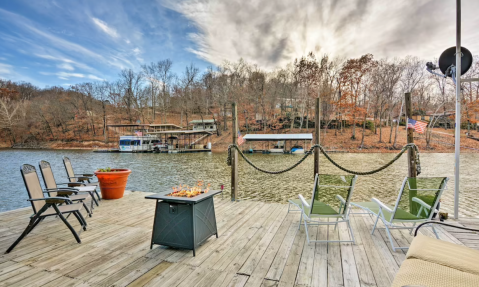 Get Away From It All At This Lakeside Cabin With Two Private Docks In Oklahoma