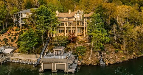 This Epic Lakeside Airbnb In North Carolina Has Its Own 75-Foot Waterslide