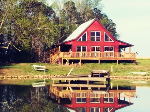Get Away From It All At This Cabin With Its Own Fishing Pond In Alabama
