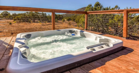 Get Away From It All At This Log Cabin With Its Own Hot Tub In Arizona
