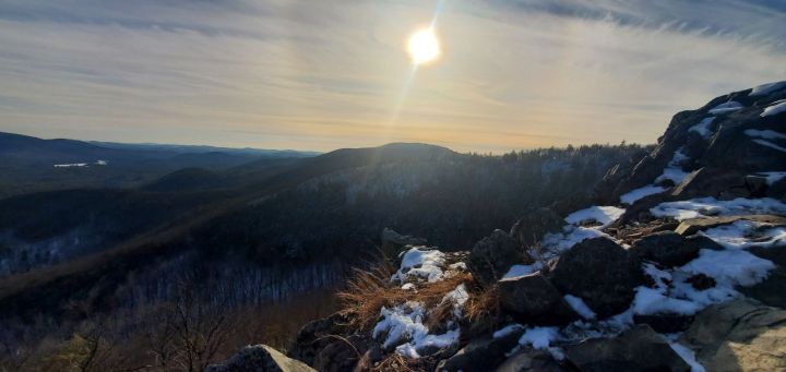 view of sun on Burnt Meadow Mountain Trail