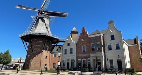 This Windmill Was Actually Built In The Netherlands, Dismantled, And Brought To Iowa