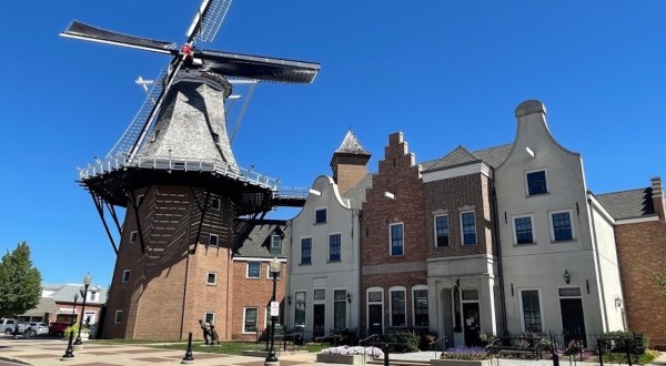 This Windmill Was Actually Built In The Netherlands, Dismantled, And Brought To Iowa