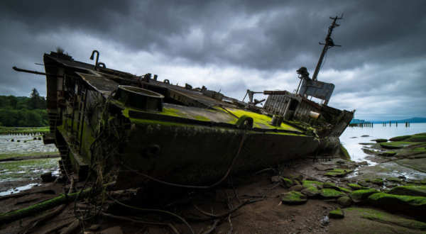 The Abandoned $21 Million Dollar Navy Ship Sits Silently Along The Coast Of Washington
