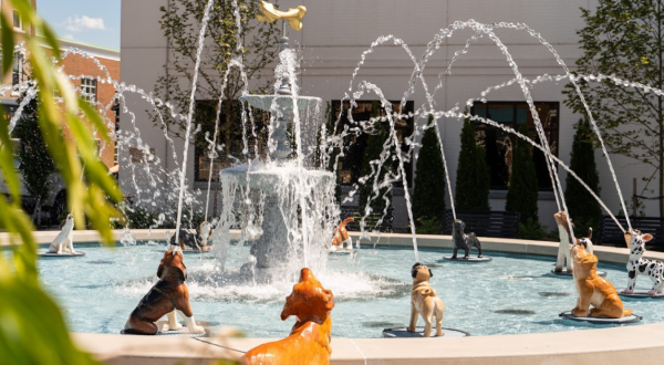 Make A Wish At This Delightfully Quirky Fountain That Features 18 Dogs In Ohio