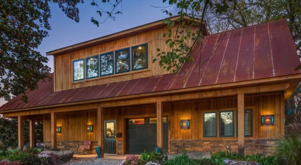 A Hidden Paradise In Arkansas, This Rustic Bungalow Has Its Very Own Private Waterfall