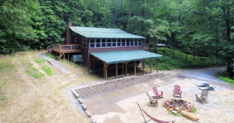 A Serene Getaway In South Carolina, This Cabin In The Jocassee Gorges Has A Private Waterfall