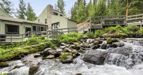 A Mountainside Getaway In Colorado, This Vacation Rental Home In Breckenridge Has A Private Waterfall