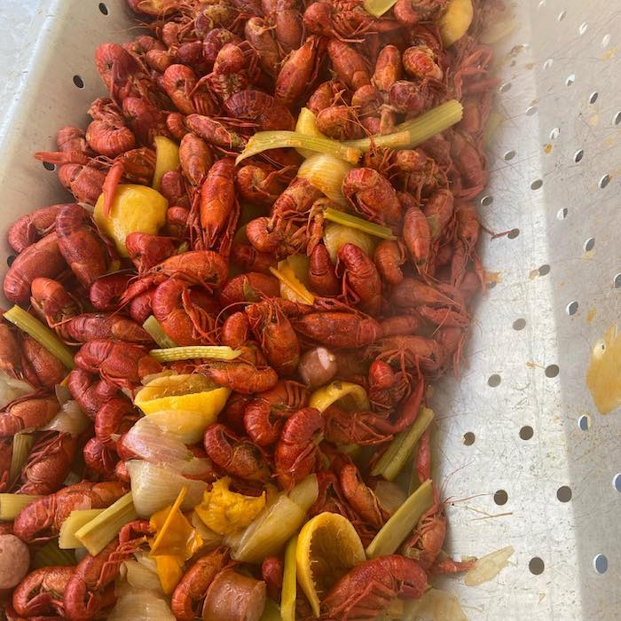 Freshly cooked crawfish at LJz Backyard Bayou, a Cajun restaurant in Harvest, Alabama