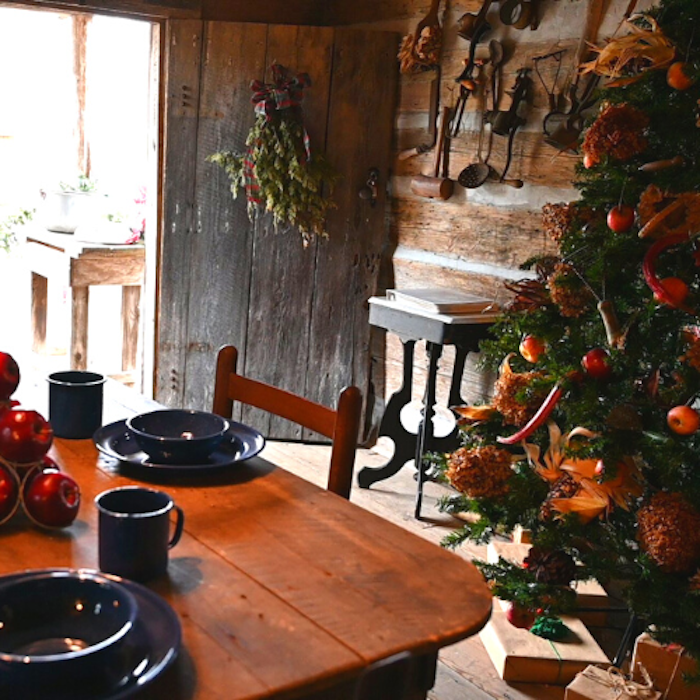 A cabin interior showing period appropriate antiques at LaGrange Historic Site's Christmas in the Country event.