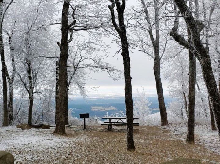 wintery scenes in Arkansas