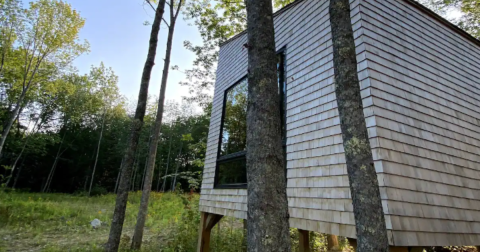 Stay In A Unique Cabin Tucked Away In The Trees Near Maine's Coast