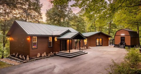 Plan A Staycation With This Tennessee Cabin That Has A Massive Game Room, Mini Golf, And A Theater