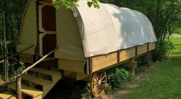 Channel Your Inner Pioneer When You Spend The Night In This Covered Wagon In Indiana