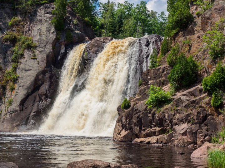 This is the High Falls of Baptism River at Tettegouche State Park. This is in the Lake Superior North Shore area in Minnesota.