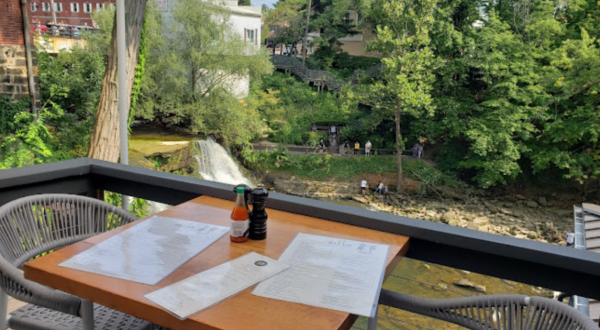 Dine While Overlooking A Waterfall At 17 River Grille Near Cleveland