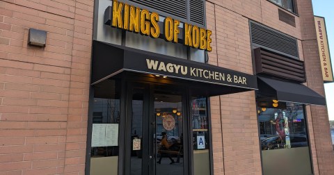 One Of The Biggest Burgers In New York Requires Two Hands At Kings Of Kobe
